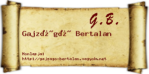 Gajzágó Bertalan névjegykártya