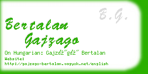 bertalan gajzago business card